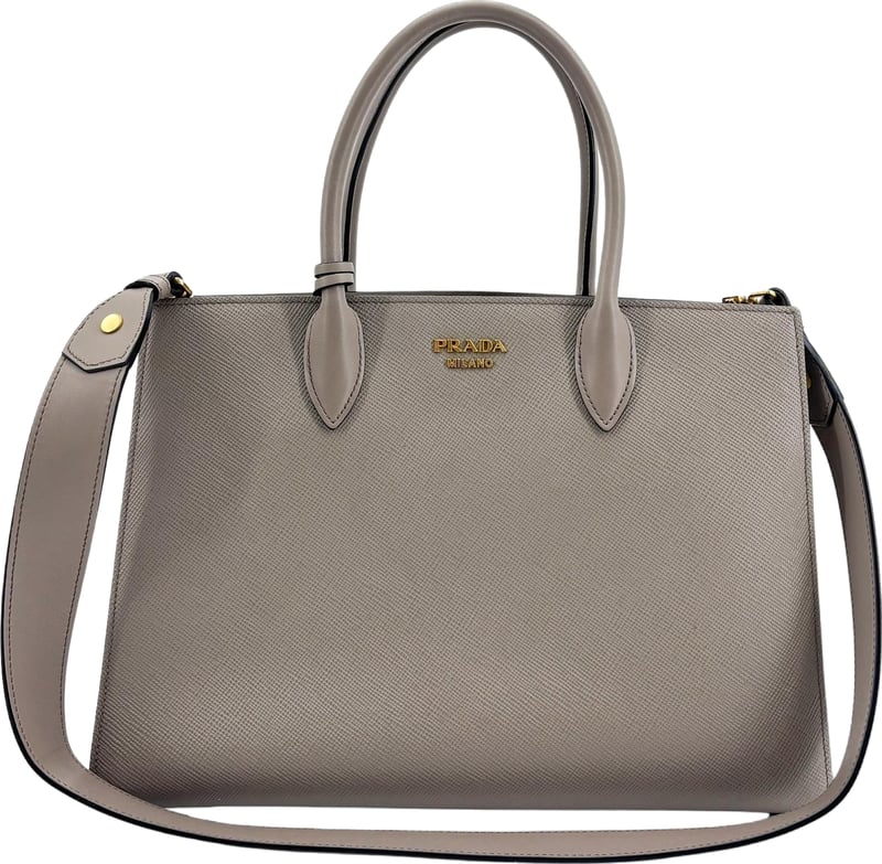 Prada Side Pleat Saffiano Leather Large