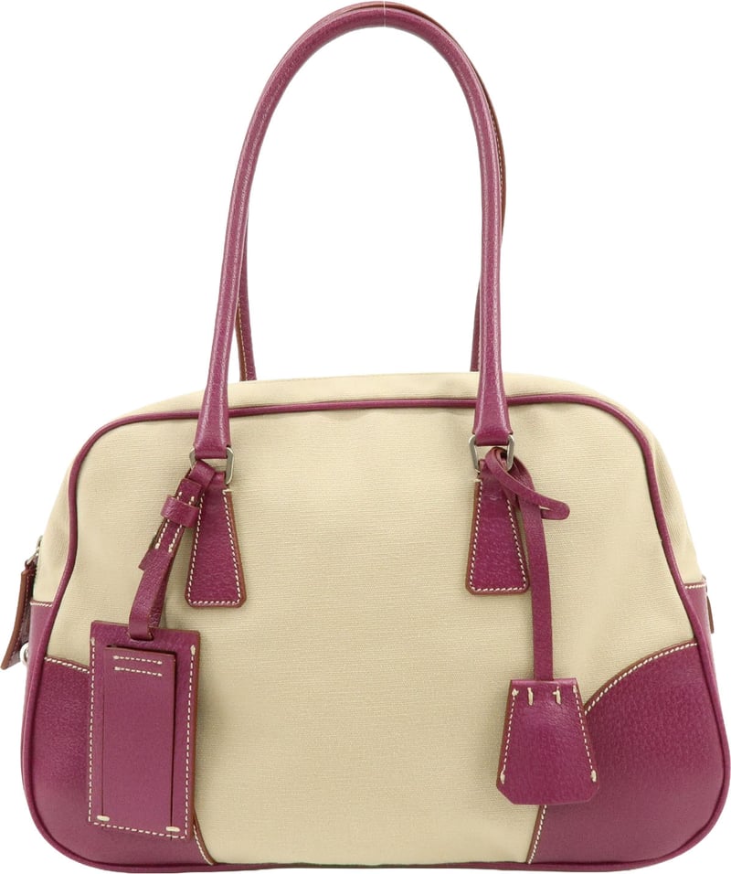 Prada Bowler Canvas with Leather Medium