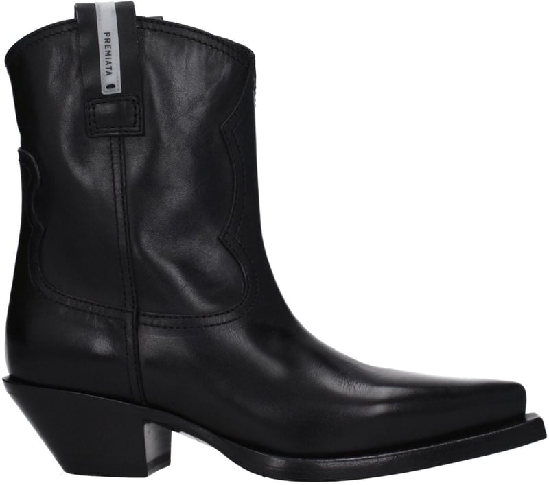 Premiata Black Leather Ankle Boots