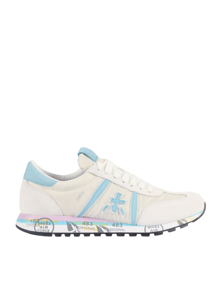 Perforated Texture Sneakers With Smooth Accents