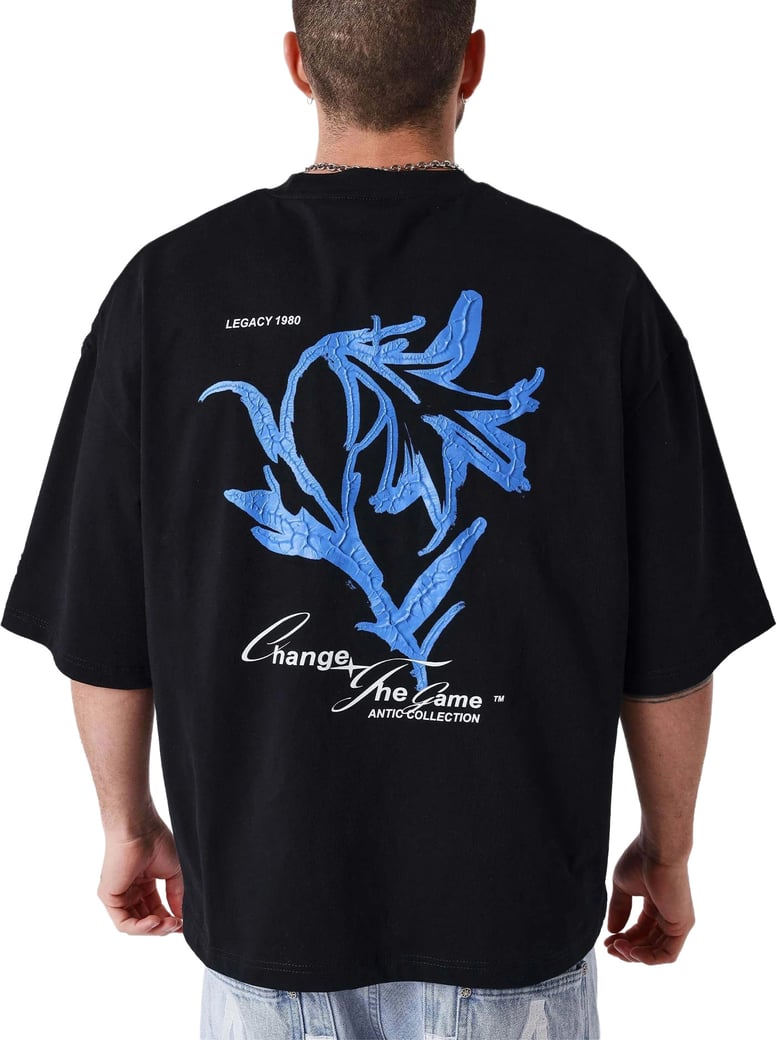 Project X Paris T-Shirt Floral Brodé Zwart