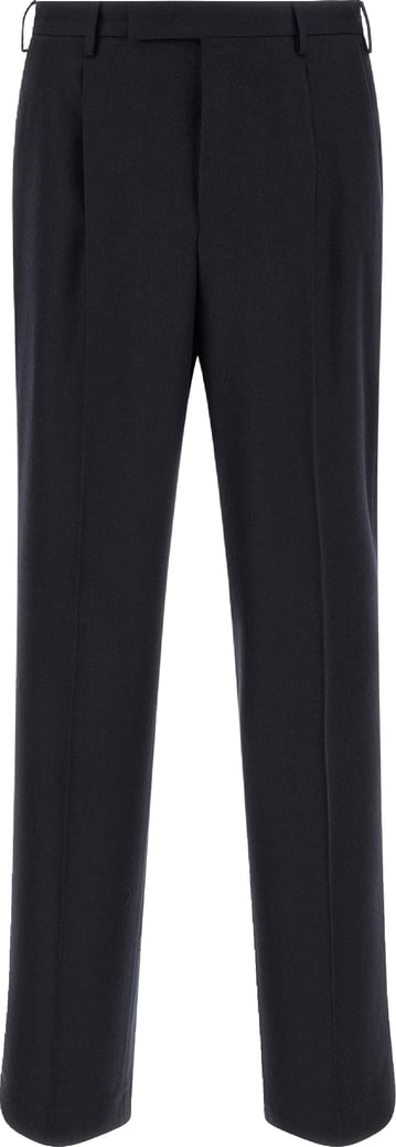 Black Straight-Leg Virgin Wool-Cashmere Trousers