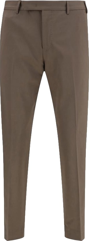 Brown Tailored Virgin Wool Straight-Leg Pants