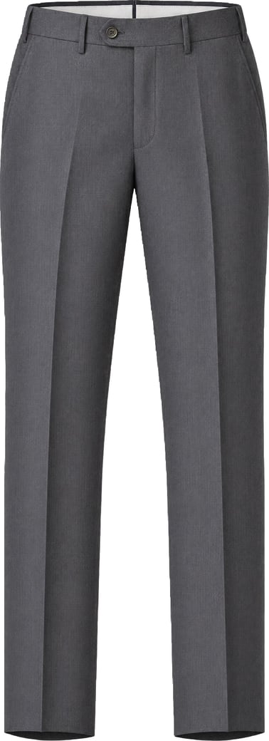 Pt Torino Pantaloni PT Torino grigi con piega stirata, bottone inciso PT e cinturino interno bianco a vista in cima alla vita.