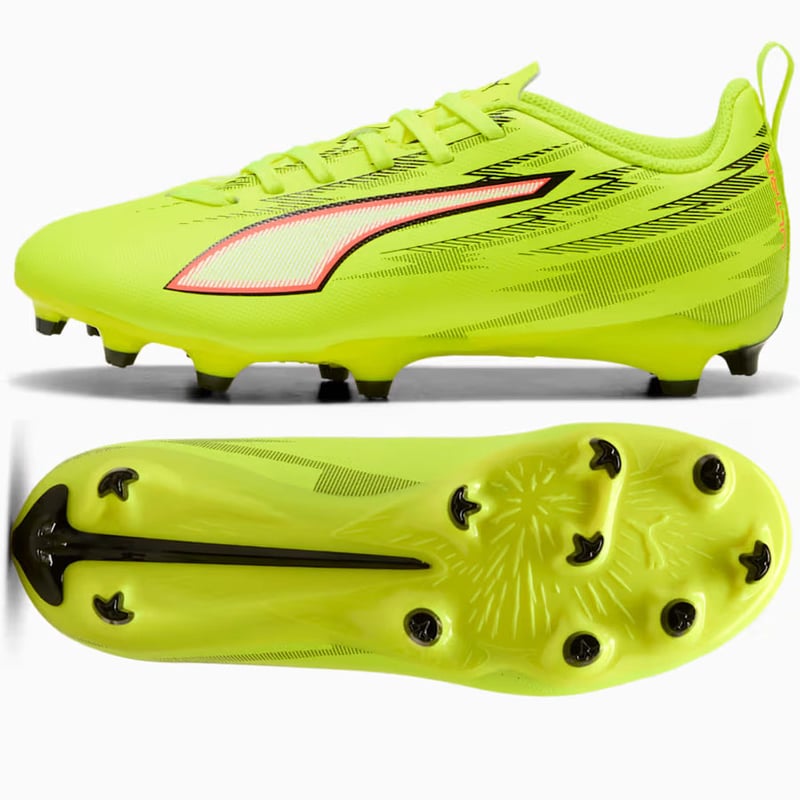 Puma Ultra 6 Play FG/AG Jr Yellow Alert Black Glowing Red Lime Squeeze (GS)