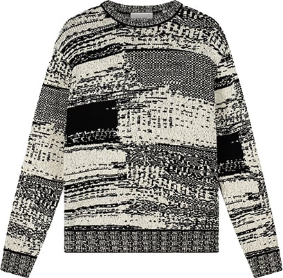 Pure Path Jacquard Geometric Knit Sweater