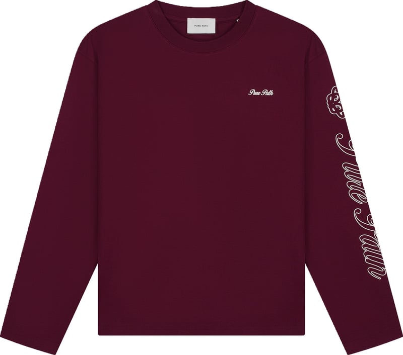 Pure Path Essence Of Life Longsleeve T-shirt 26130103 107 Wine Red