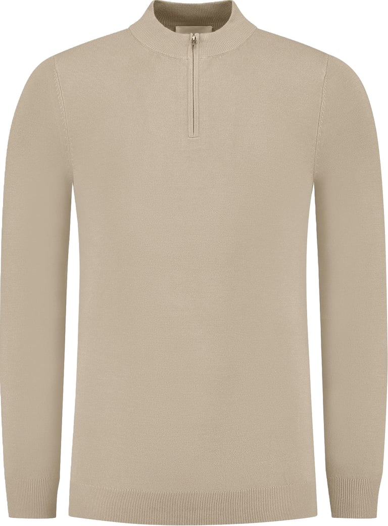 Pure Path Knitwear Halfzip 10815 Taupe