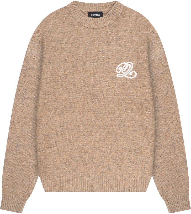 Elan Knitted Sweater | Light Beige Melee