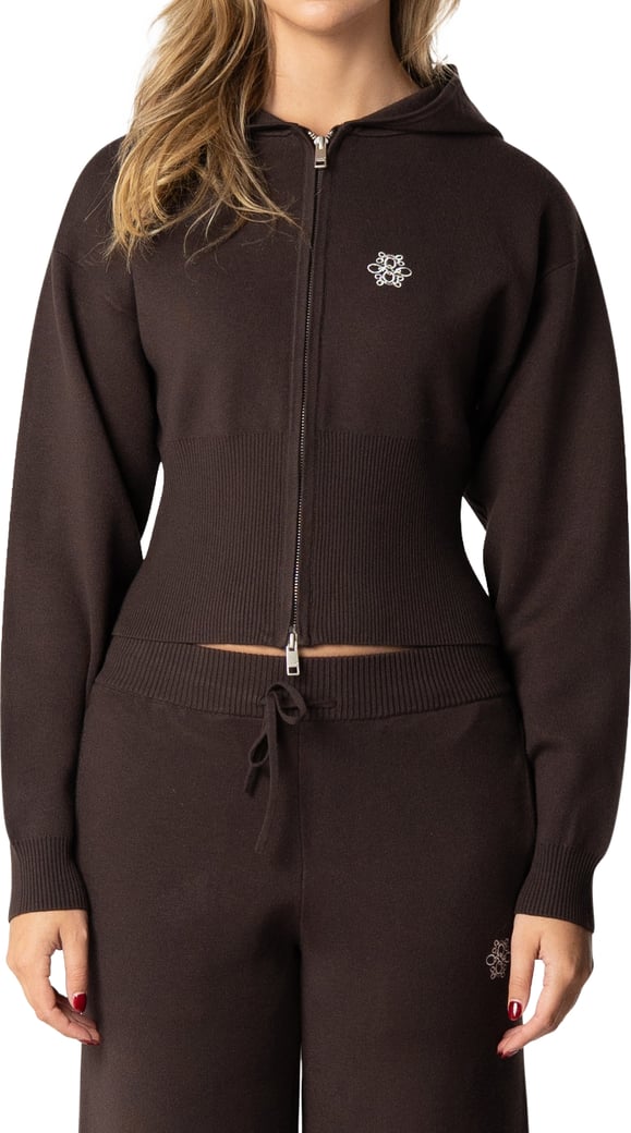 Chloe Zip Hoodie | Dark Brown