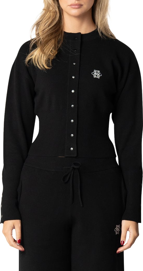 Chloe Knitted Cardigan | Black/white