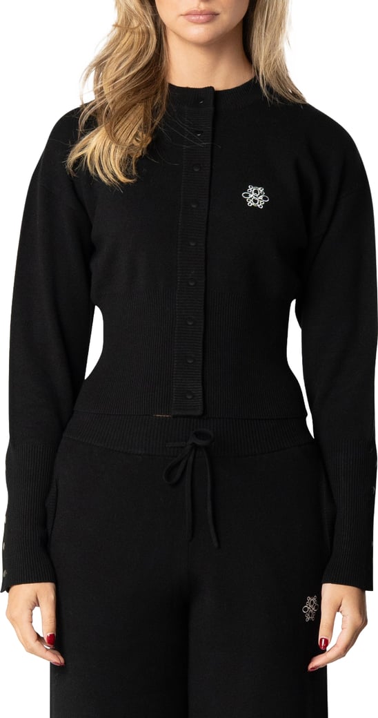 Chloe Knitted Cardigan | Black/white