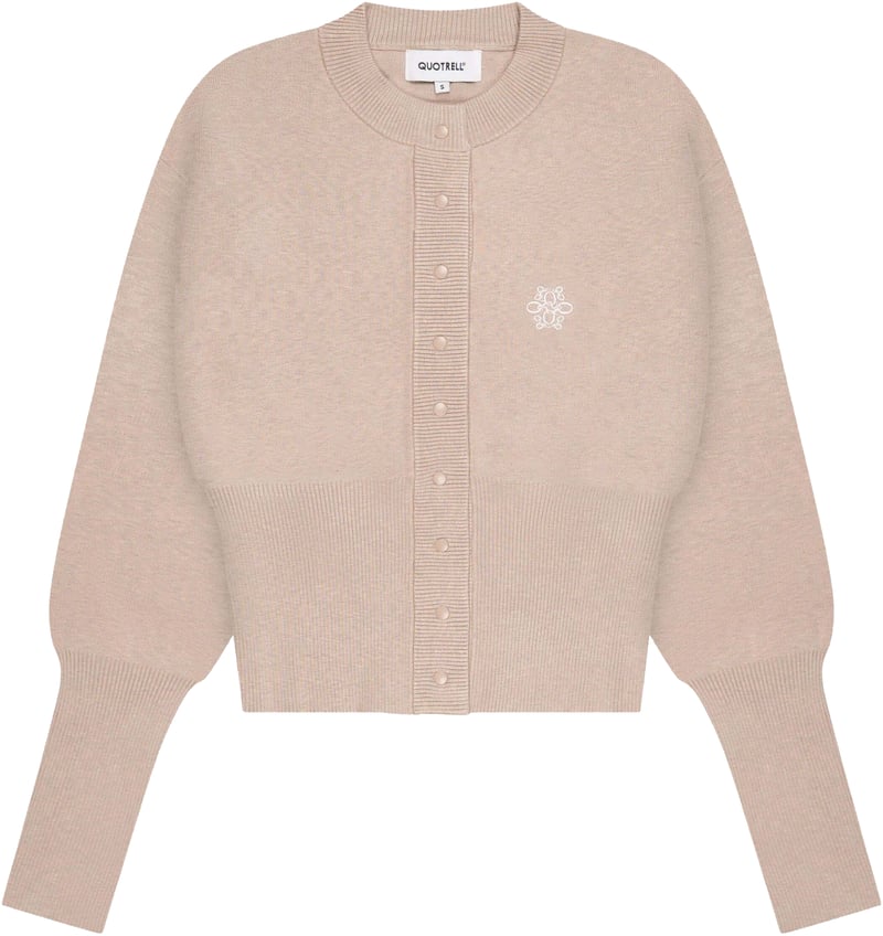 Chloe Knitted Cardigan | Beige Melee/off White