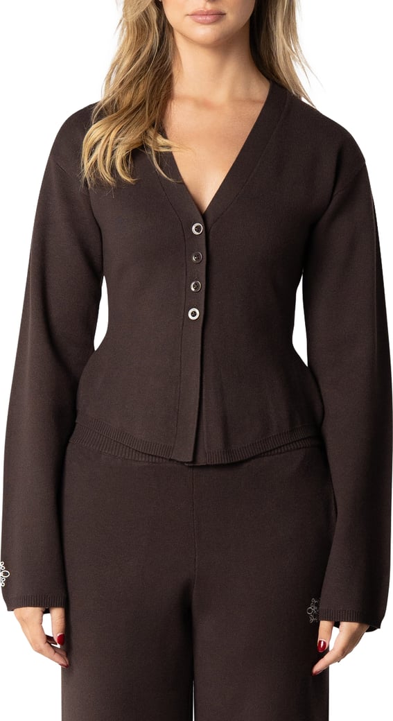 Jackie Knitted Cardigan | Dark Brown