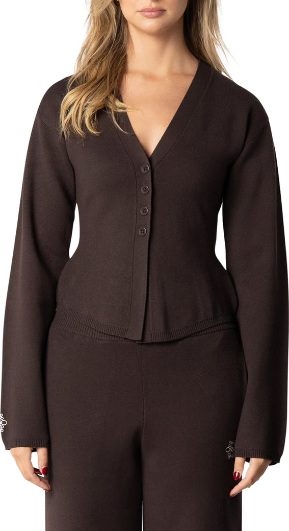 Jackie Knitted Cardigan | Dark Brown
