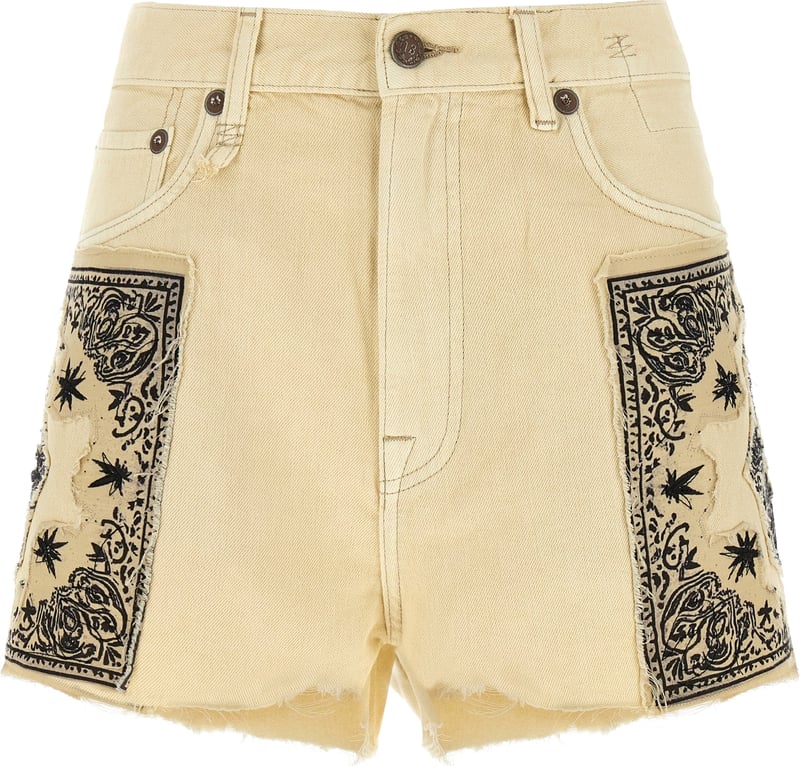 R13 Beige Cotton Bermuda Shorts