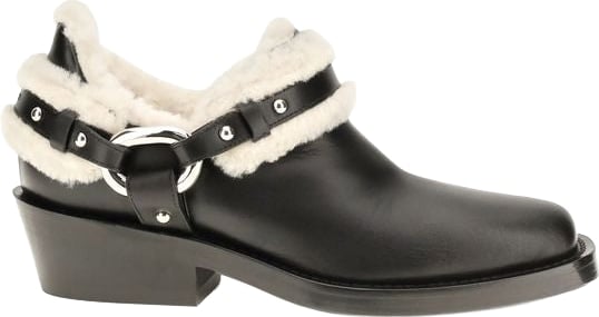 Rabanne Black Calf Leather Bos Taurus Ankle Boots