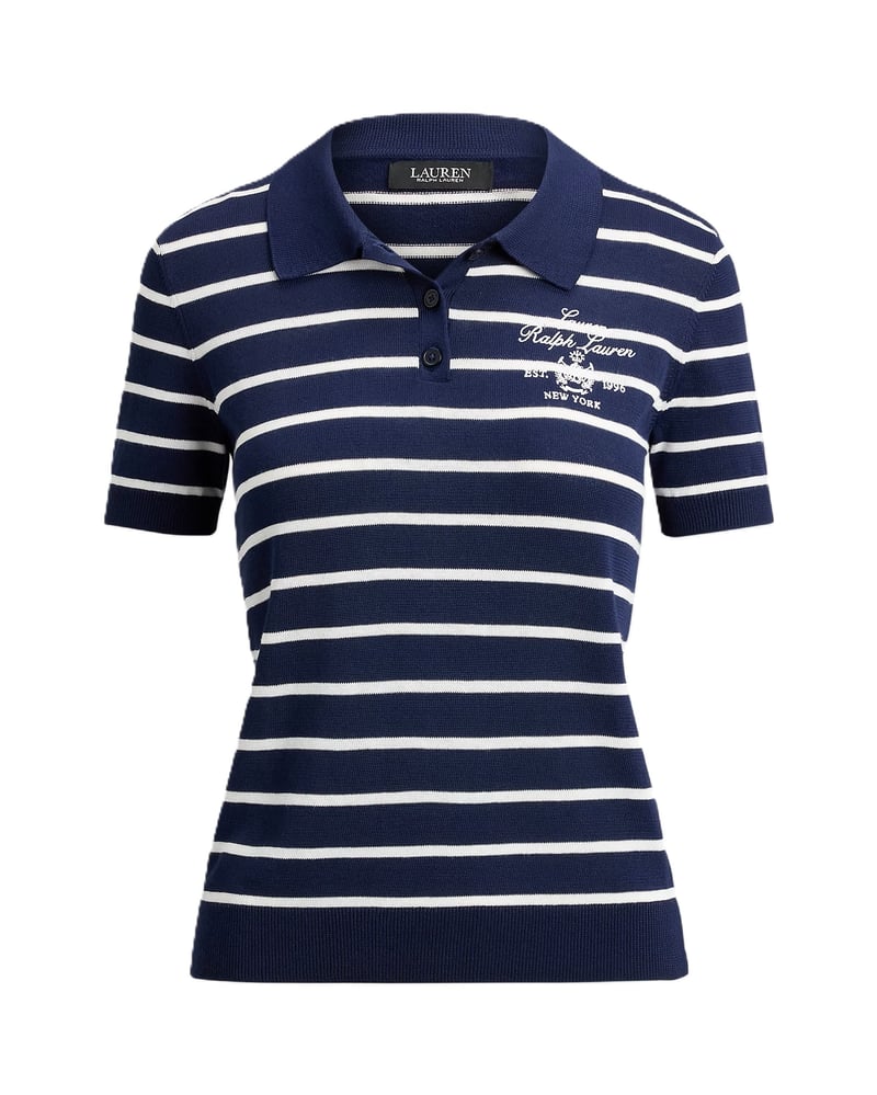 Classic Polo-Style Short Sleeve Pullover in Navy