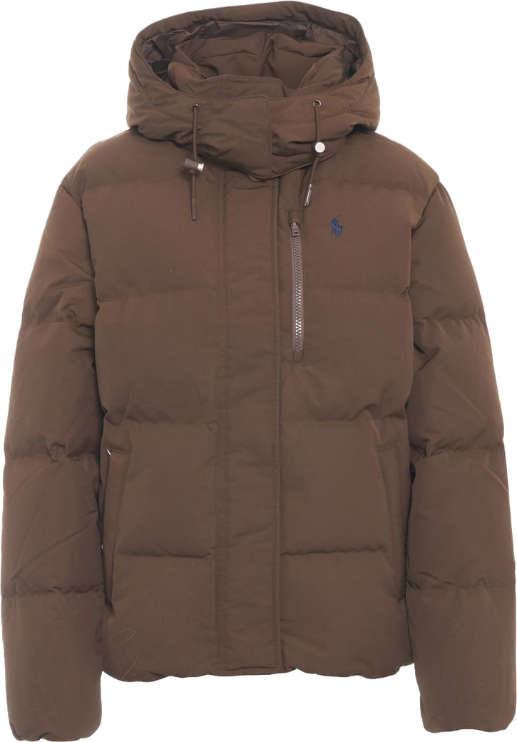 Puffer jacket with logo embroidery