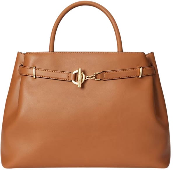 Brown Smooth Leather Satchel Bag