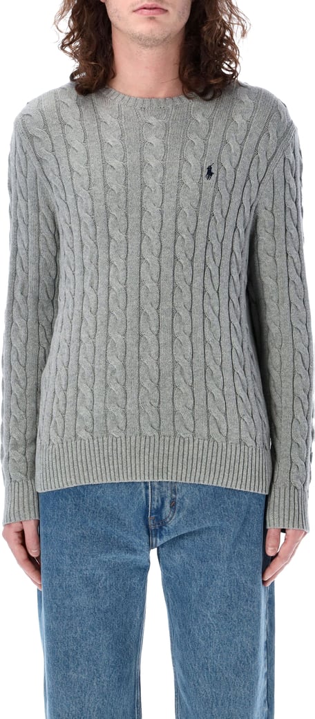 Cable Knit Ribbed Embroidered Sweatshirt
