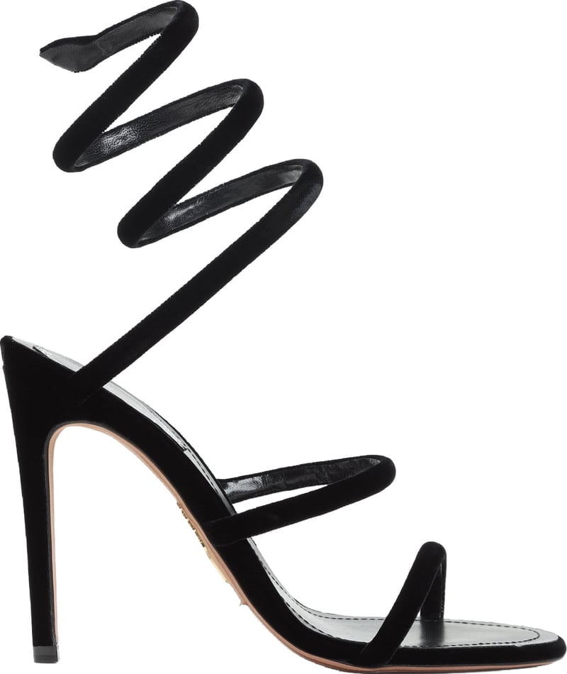 René Caovilla Velvet Snake Sandals