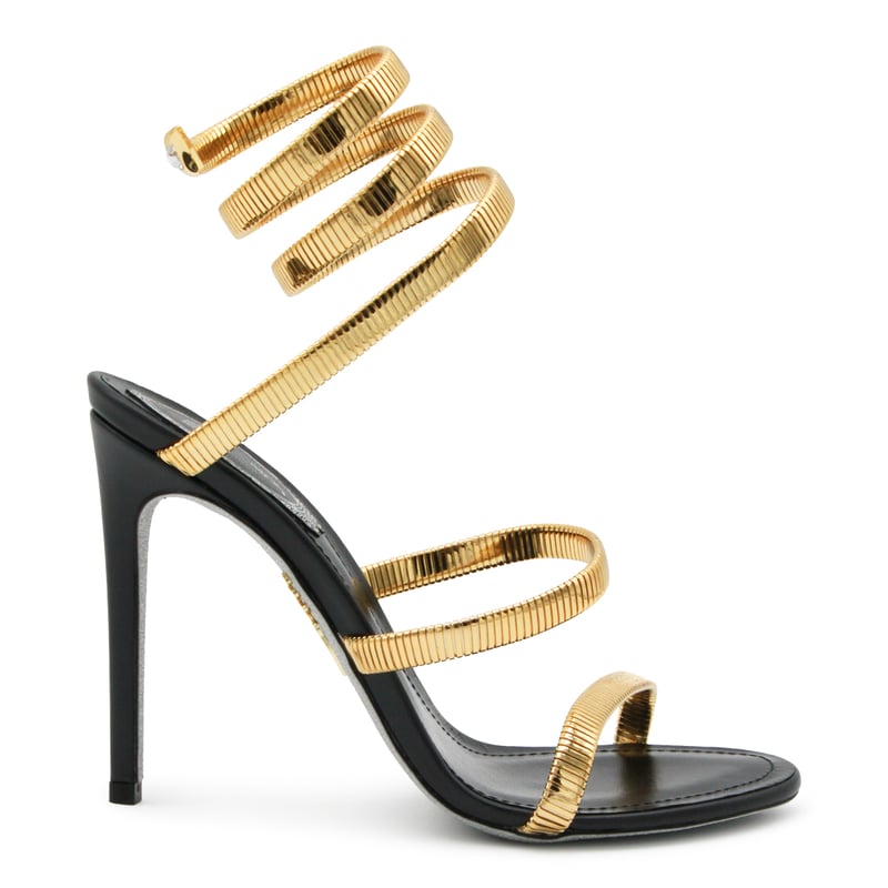 Black Leather Twisted Sandals