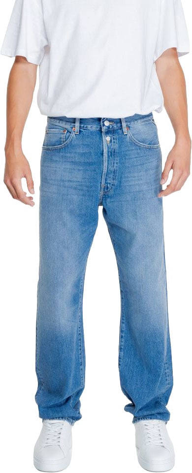 Replay Blue Cotton Relaxed Fit Jeans