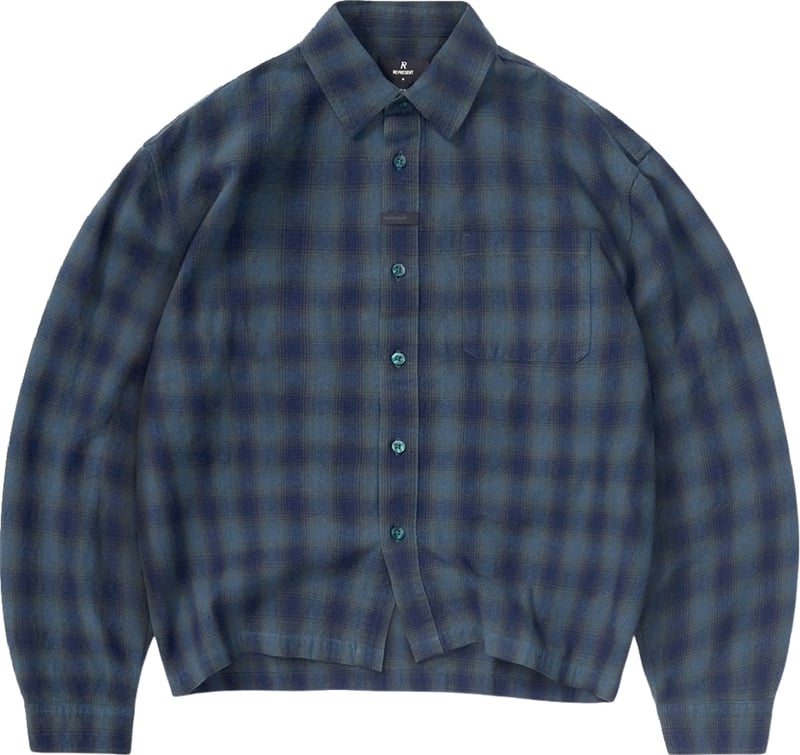 Represent Resent Men's Plaid Flannel Shirt Dark Green