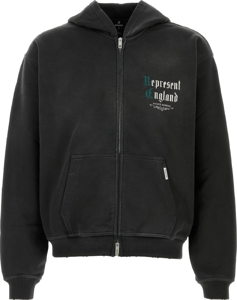 Represent Private Members Men's Zip Through Hoodie Slate