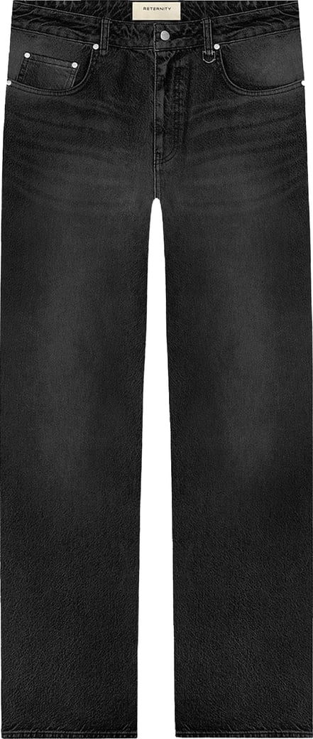 Heren Essential Straight Fit Denim Washed Black