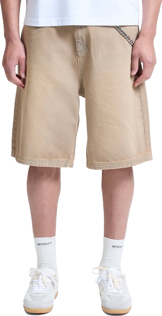 Heren Essential jeansshort Beige