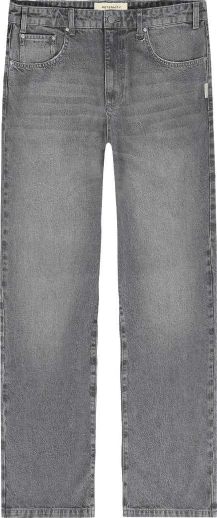 Heren Essential Straight Fit Denim Washed Grey