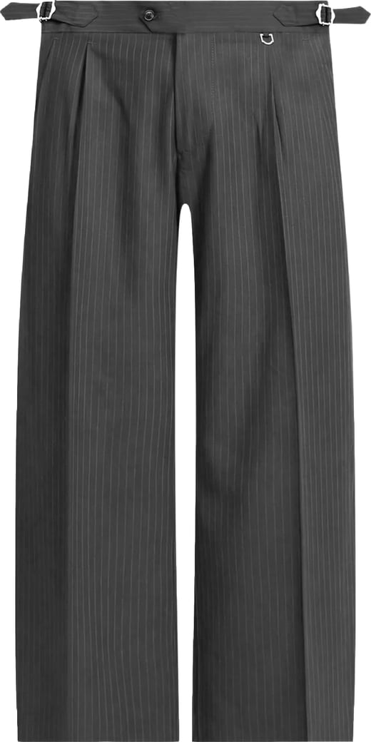 Heren Tailored Baggy Pants Pinstripe Grey