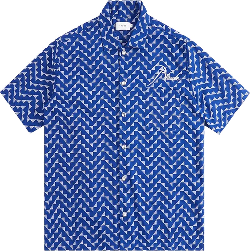 Rhude Logo Beach Front Shirt (Marineblauw)
