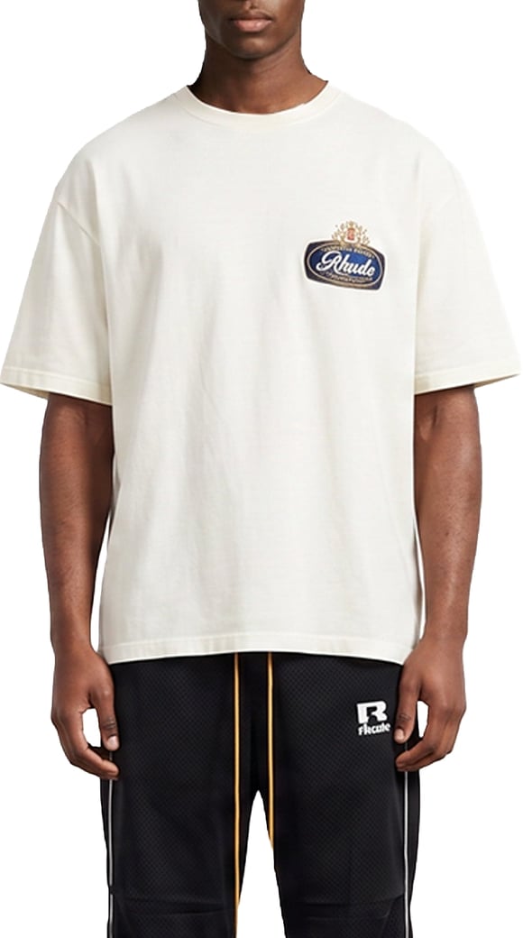 RHUDE SAFARI CREST TEE VINTAGE WHITE / BLUE / RED