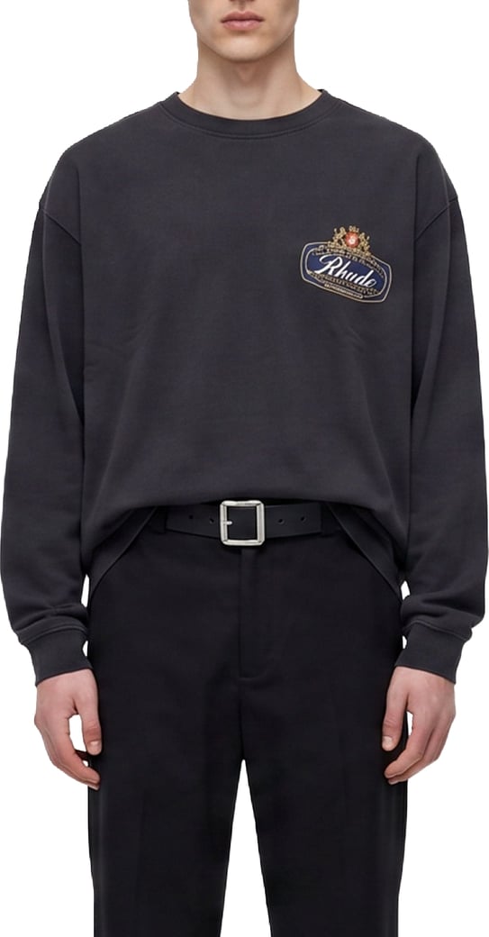 Rhude Safari Crest Long Sleeve Tee Vintage Black/Blue/Red