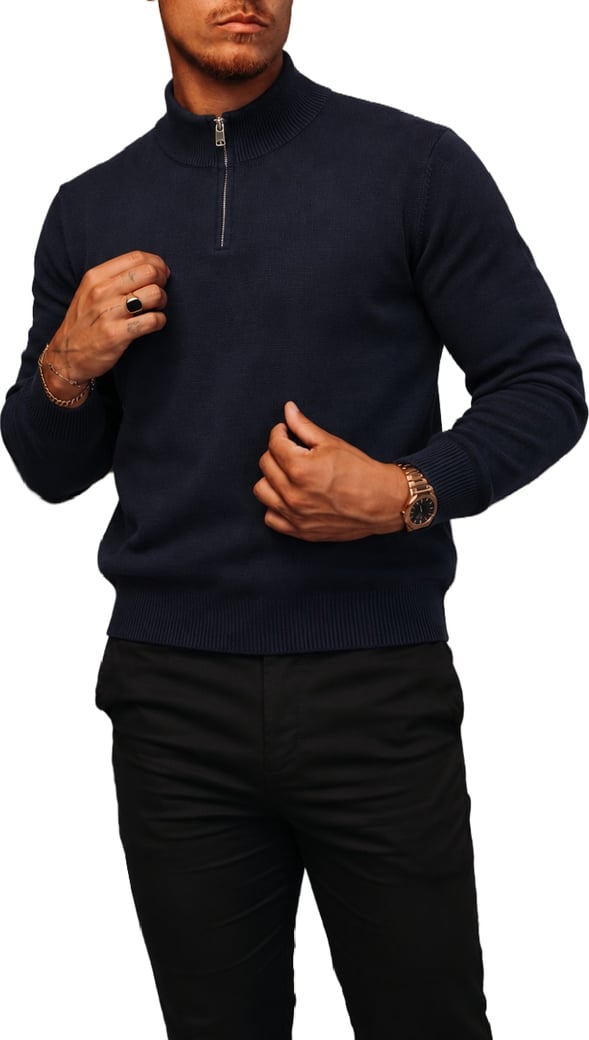 HALF ZIP KNIT | NAVY