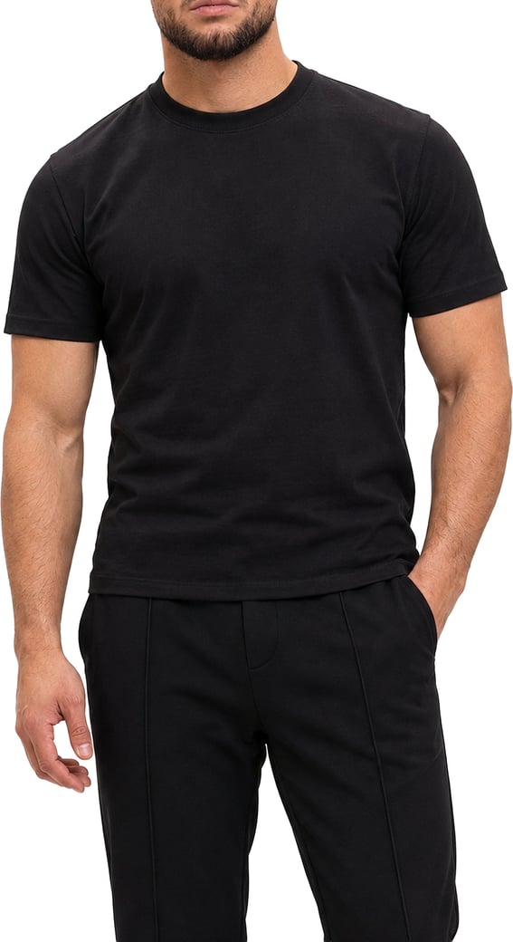 RK BLANK TEE BLACK SLIMFIT