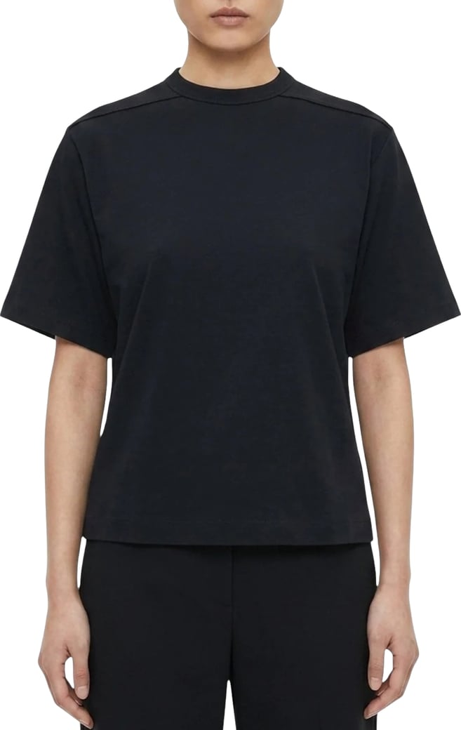 T-shirt oversized court Cropped Brad tee Black Rick Owens Femme RP02F5260 JA 09