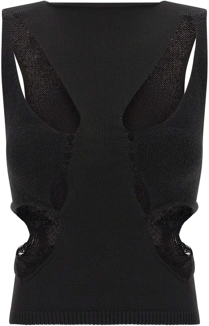 Rick Owens Black Wool Tank Tops