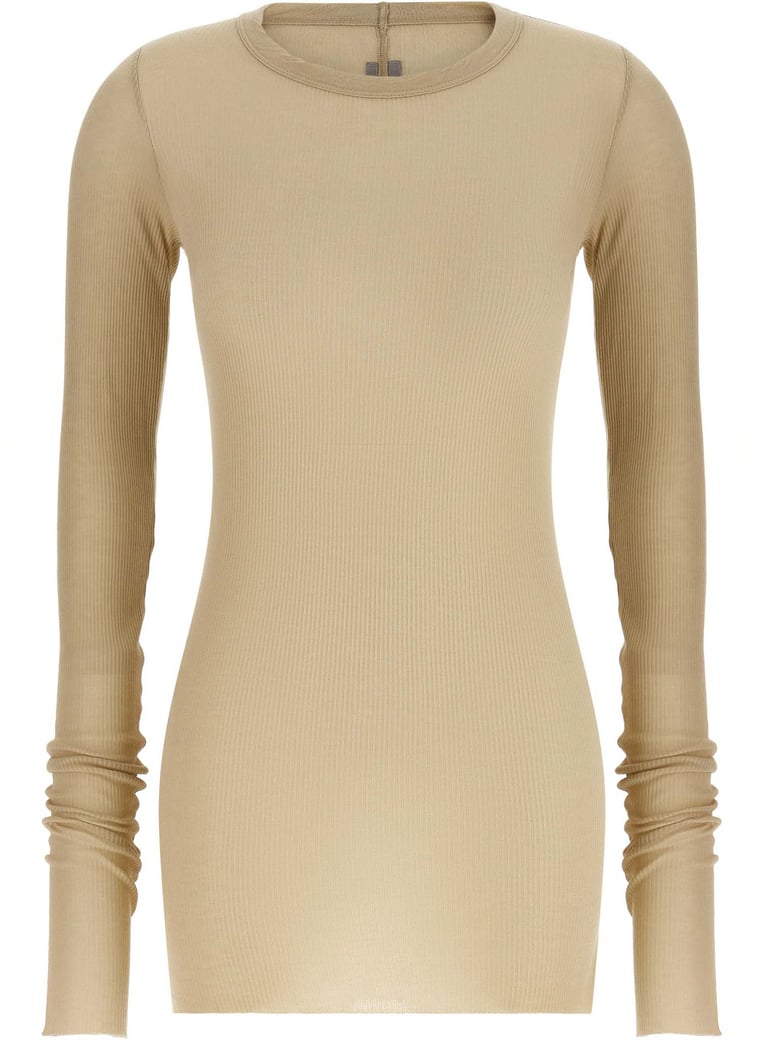 Rick Owens Beige Viscose Long Sleeve T-Shirt