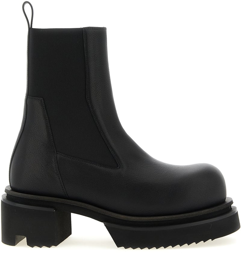 Rick Owens Black Goatskin Ankle Boots