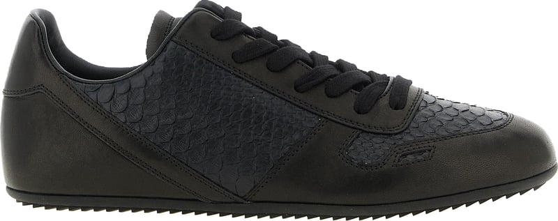 Rick Owens Black Lamb Leather Low Top Sneakers