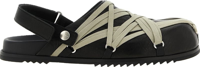Rick Owens Black Ramie Mules