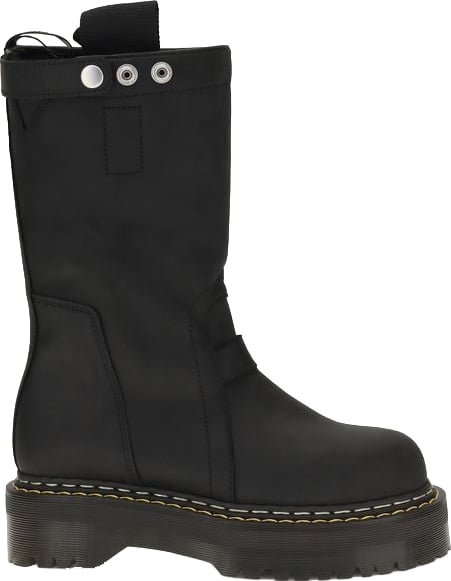 Rick Owens Black Nubuc Leather Lace-Up Boots