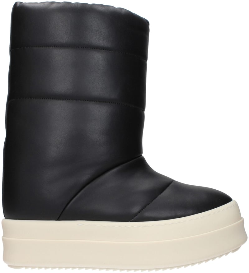 Rick Owens Black Leather Ankle Boots