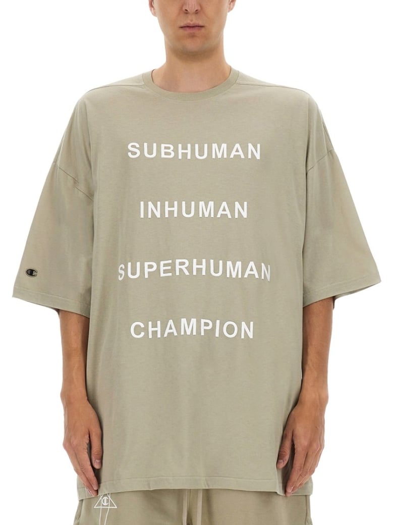 Relaxed Fit Cotton Tee With Contrasting Text