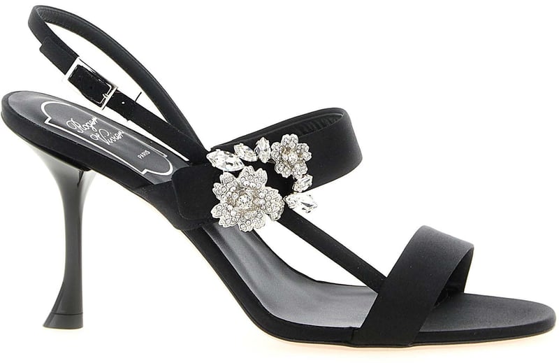Roger Vivier Black Viscose Stiletto Heel Sandals