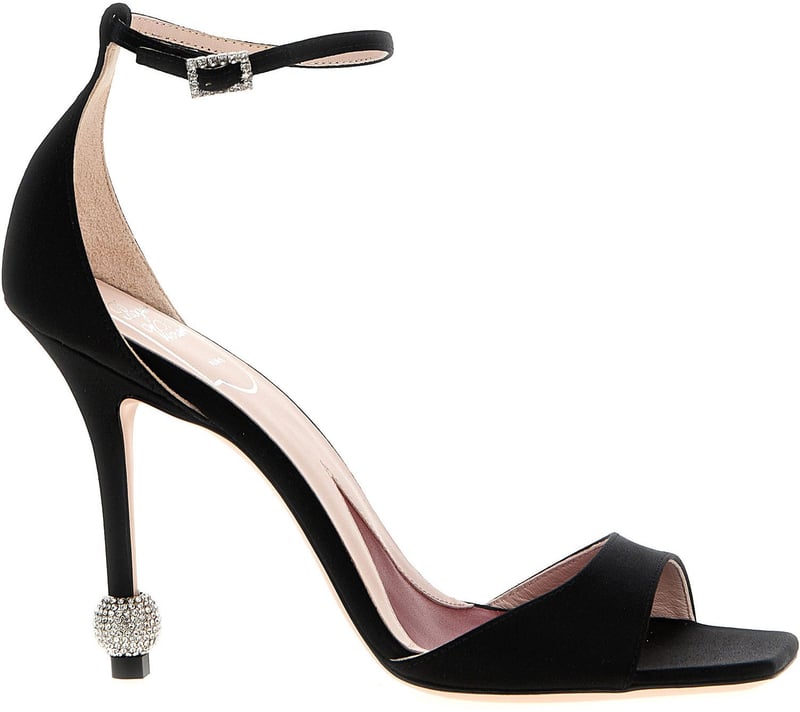 Roger Vivier Black Viscose Stiletto Heel Sandals